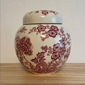 Vintage Mason's Ironstone Ginger Jar Manchu Pattern Roses Transferware England